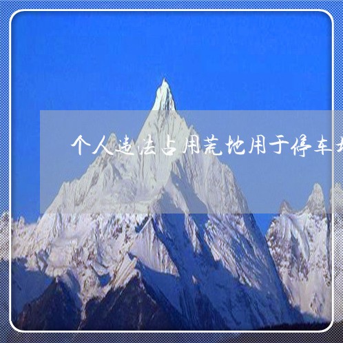 个人违法占用荒地用于停车场