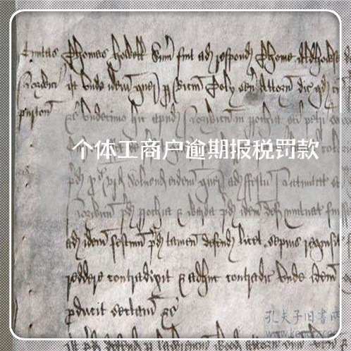 个体工商户逾期报税罚款/2023040163925