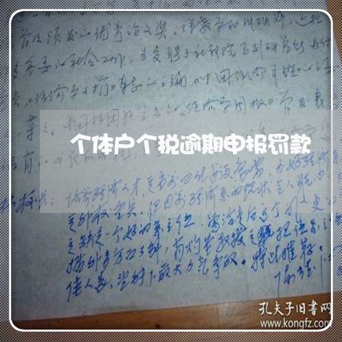 个体户个税逾期申报罚款