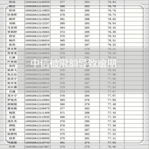 中信被限额导致逾期/2023020698381