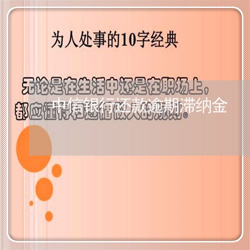 中信银行还款逾期滞纳金 中信银行还款逾期滞纳金