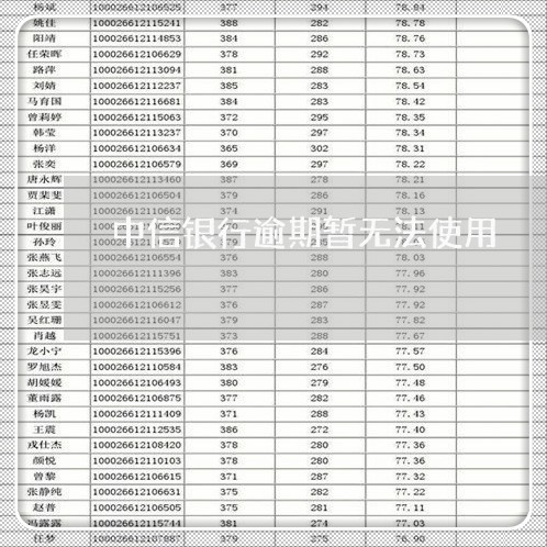 中信银行逾期暂无法使用/2023120939380