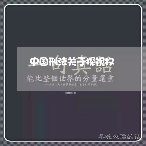 中国刑法关于探视权