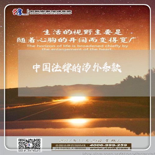 中国法律的涉外条款 中国法律的涉外条款