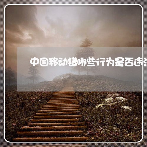中国移动错哪些行为是否违法