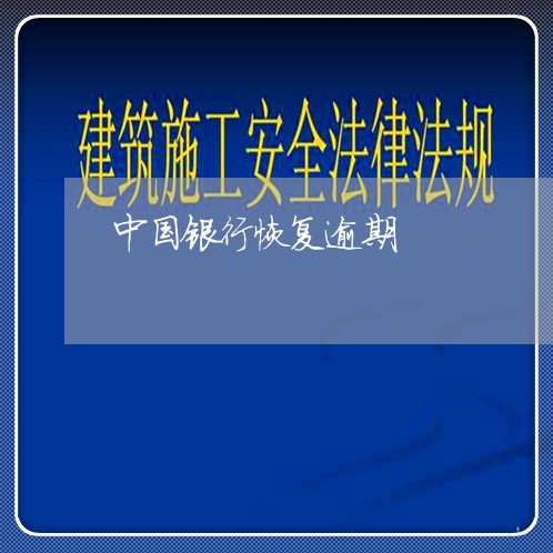 中国银行恢复逾期/2023020392484