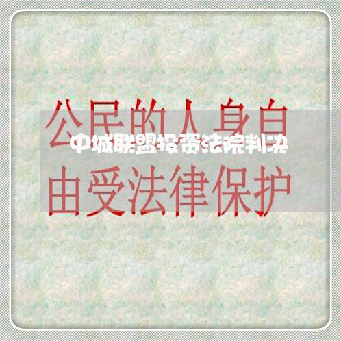 中城联盟投资法院判决