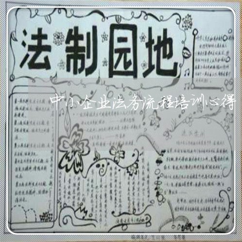 中小企业法务流程培训心得 中小企业法务流程培训心得
