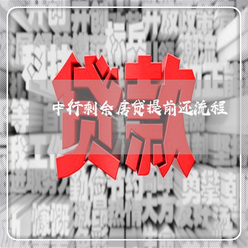 中行剩余房贷提前还流程/2023041863614