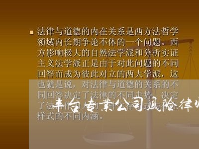 丰台专业公司风险律师哪家好