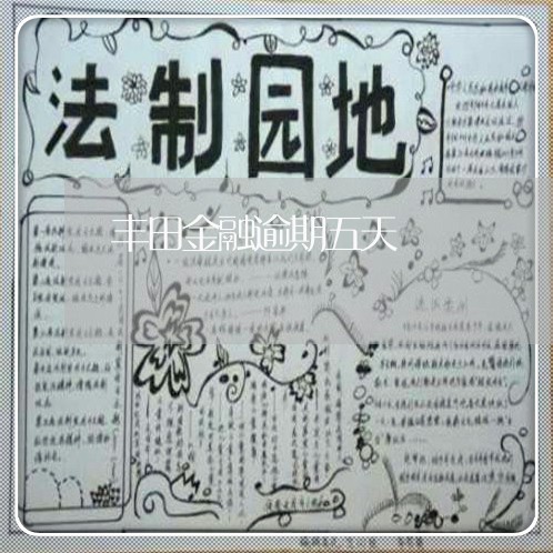 丰田金融逾期五天 丰田金融逾期五天
