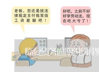 临夏债务逾期纠纷律师