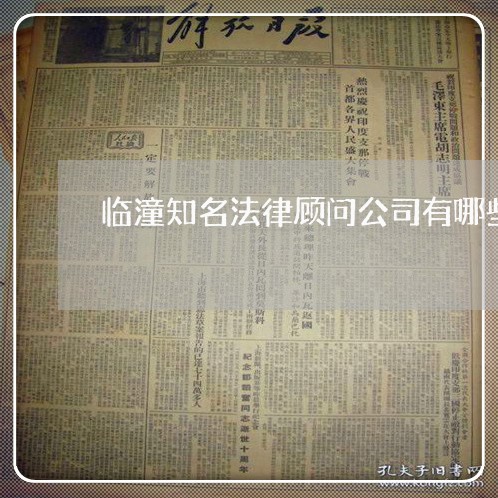 临潼知名法律顾问公司有哪些