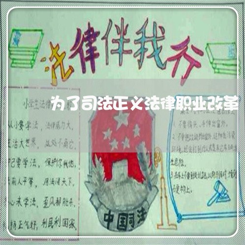 为了司法正义法律职业改革 为了司法正义法律职业改革