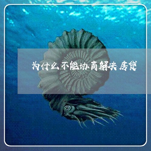 为什么不能协商解决房贷/2023041816257