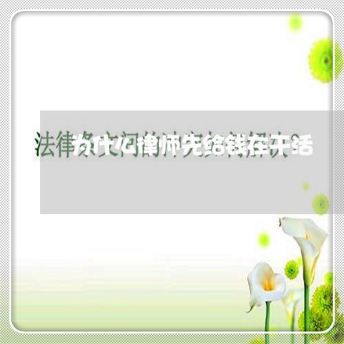 为什么律师先给钱在干活/2023060113826