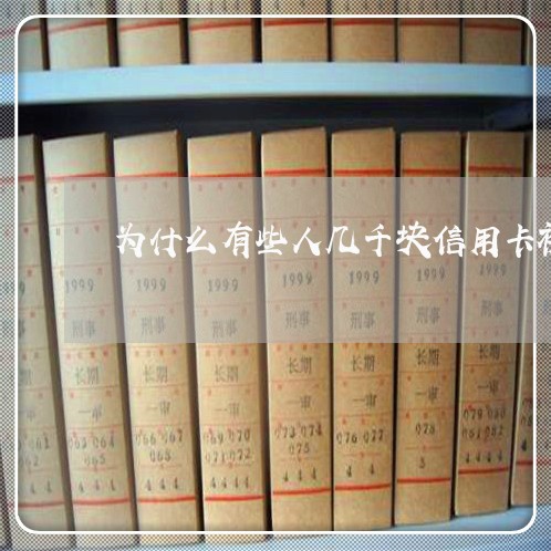 为什么有些人几千块信用卡被起诉