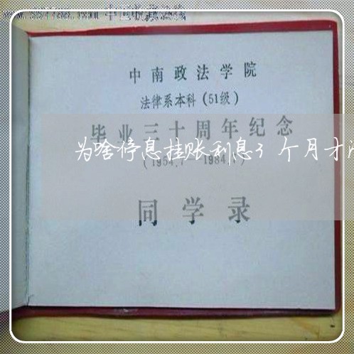 为啥停息挂账利息3个月才清0