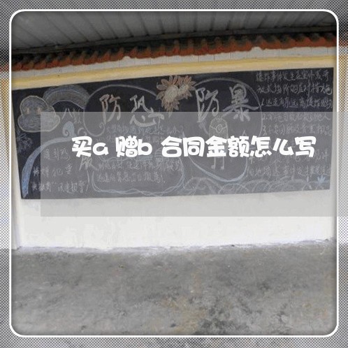 买a赠b合同金额怎么写/2023030410591 买a赠b合同金额怎么写/2023030410591
