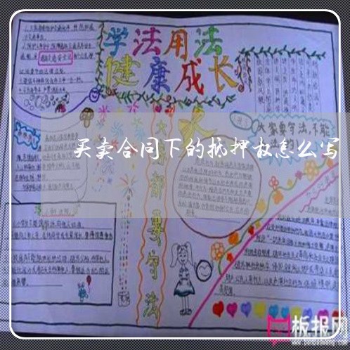 买卖合同下的抵押权怎么写/2023060807485