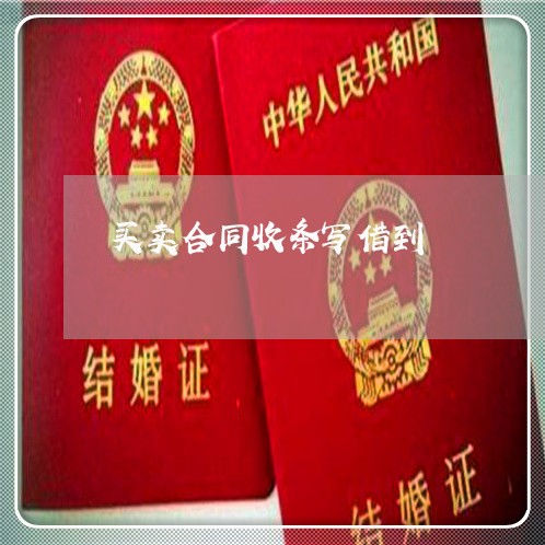 买卖合同收条写借到/2023022659383