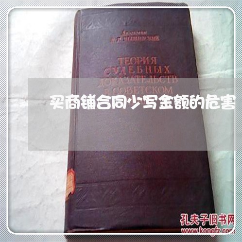 买商铺合同少写金额的危害/2023041603926