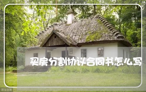 买房分割协议合同书怎么写/2023041582617 买房分割协议合同书怎么写/2023041582617