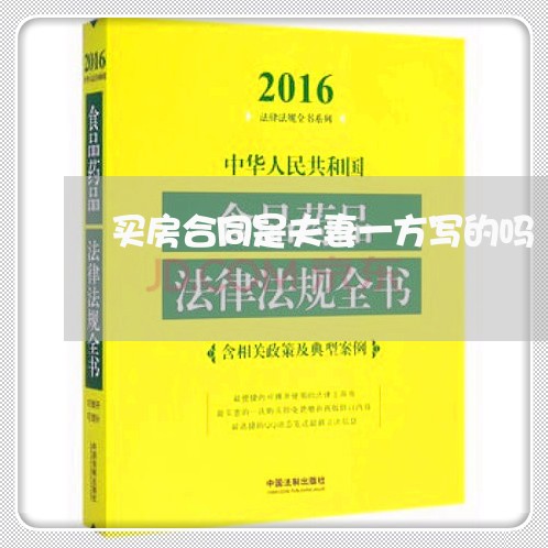 买房合同是夫妻一方写的吗/2023060689573