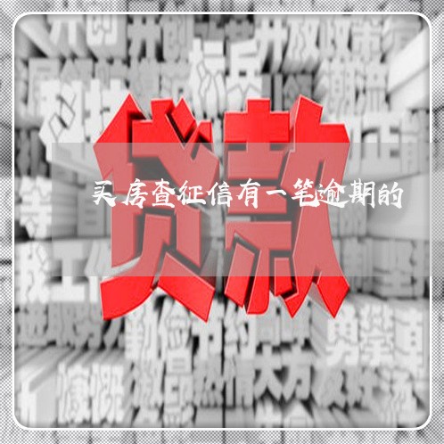 买房查征信有一笔逾期的/2023041816058