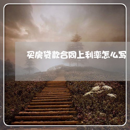 买房贷款合同上利率怎么写/2023041684758