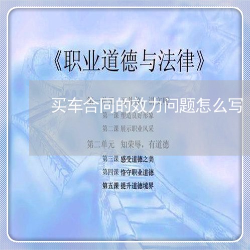 买车合同的效力问题怎么写/2023022604926