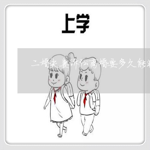 二婚夫妻诉讼离婚要多久能判决