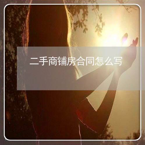 二手商铺房合同怎么写/2023041363696