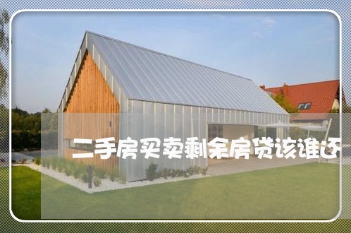 二手房买卖剩余房贷该谁还/2023061044926