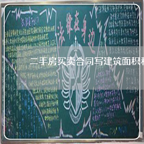 二手房买卖合同写建筑面积和总价/2023061605028