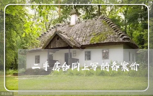 二手房合同上写的备案价/2023060871725