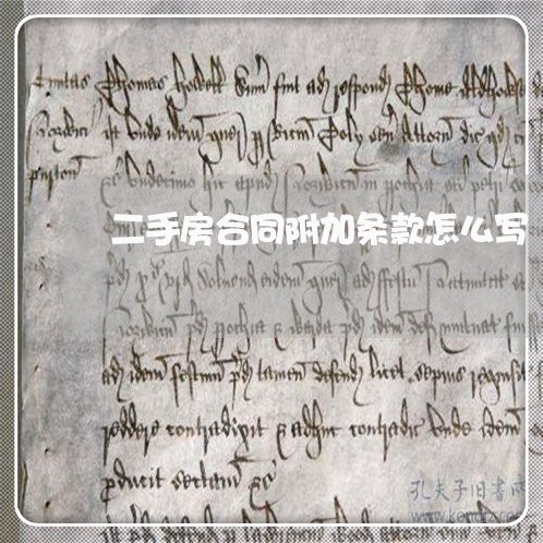 二手房合同附加条款怎么写/2023060874616