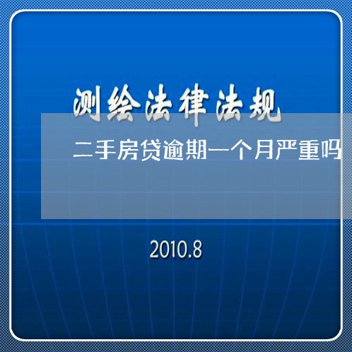 二手房贷逾期一个月严重吗/2023061014137