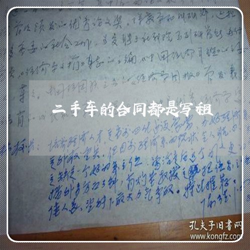 二手车的合同都是写租/2023060841473