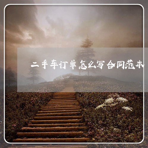 二手车订单怎么写合同范本/2023061662516