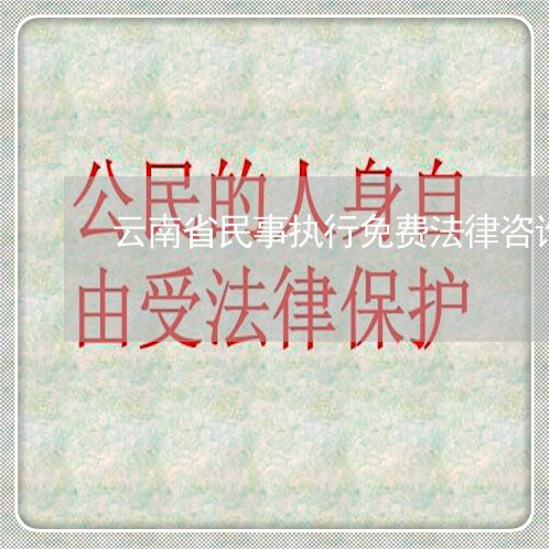 云南省民事执行免费法律咨询 云南省民事执行免费法律咨询
