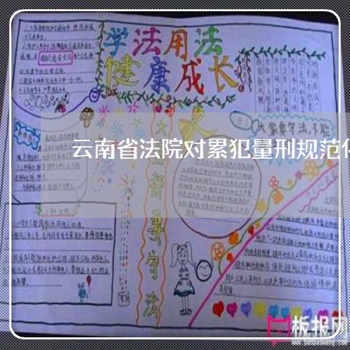 云南省法院对累犯量刑规范化 云南省法院对累犯量刑规范化