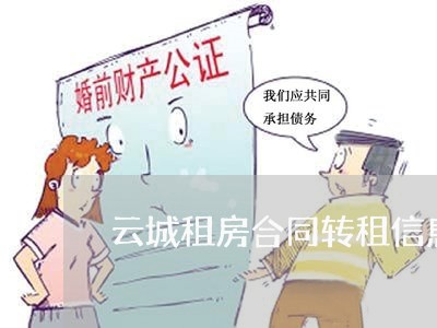 云城租房合同转租信息怎么写/2023042337171