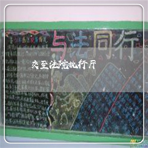 交至法院执行厅 交至法院执行厅