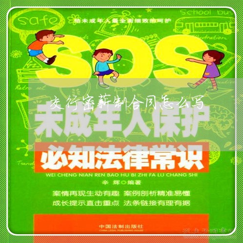 交行密薪制合同怎么写/2023022706027 交行密薪制合同怎么写/2023022706027