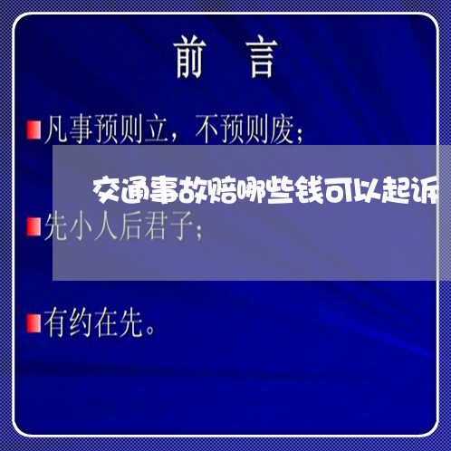 交通事故赔哪些钱可以起诉/2023060161604