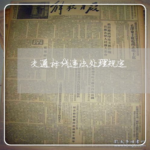 交通标线违法处理规定 交通标线违法处理规定