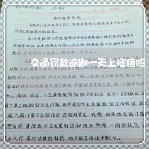 交通罚款逾期一天上征信吗/2023042462151