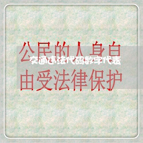 交通违法代码数字代表 交通违法代码数字代表