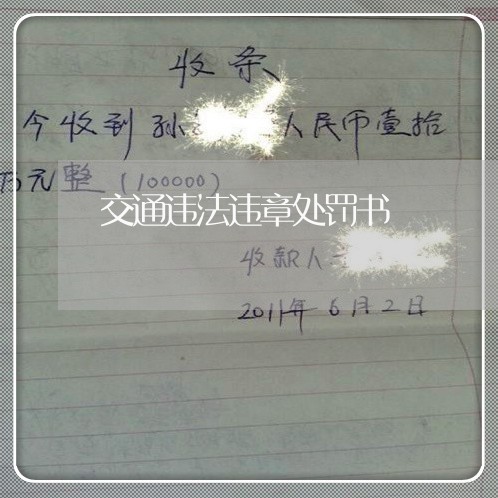 交通违法违章处罚书